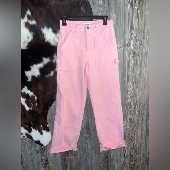 Just Black Denim size 26 light pink cargo style jeans nwot - Picture 1 of 8